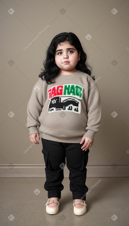 Iraqi child girl with  black hair