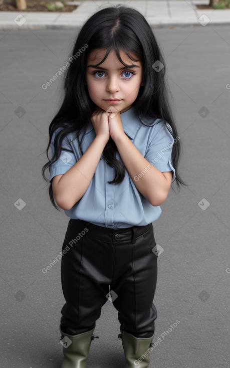 Child female with  black hair