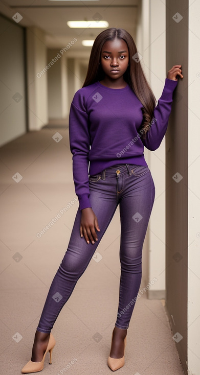 Ugandan teenager girl with  brown hair