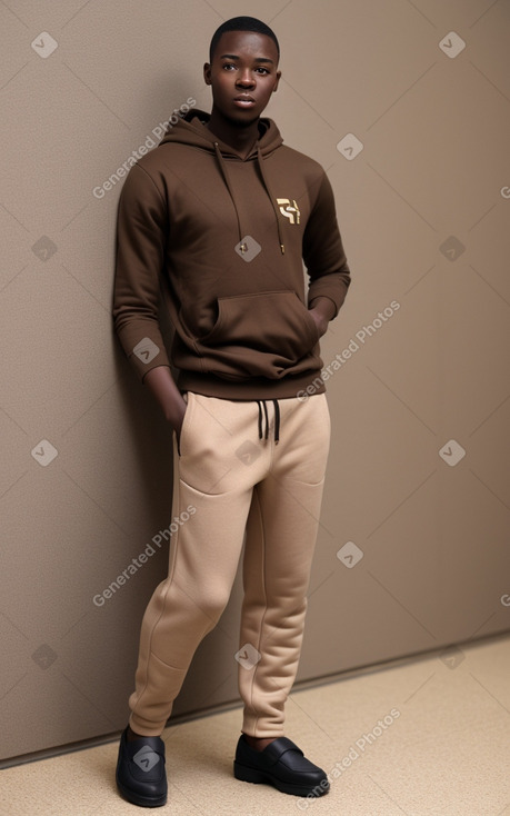 Togolese young adult male with  brown hair