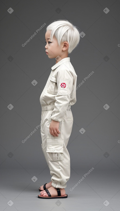 Japanese infant boy with  white hair