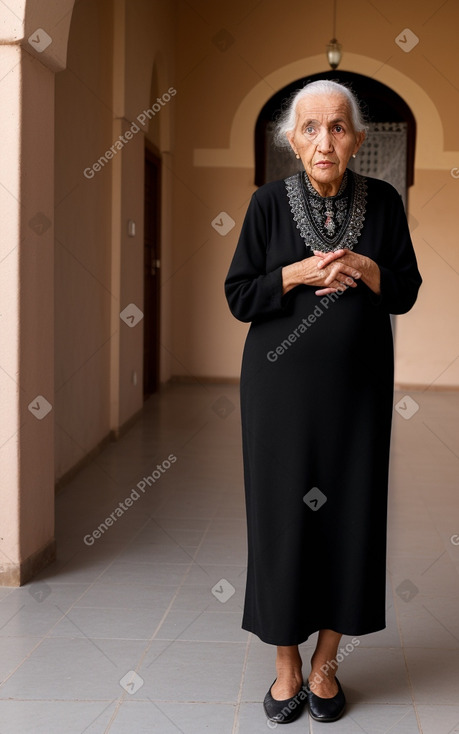 Moroccan elderly female with  black hair