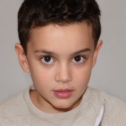 Neutral white child male with short  brown hair and brown eyes