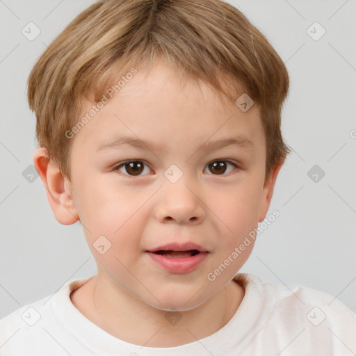 Neutral white child female with short  brown hair and brown eyes