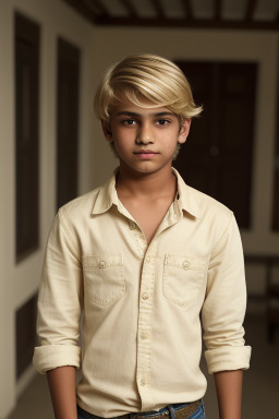 Indian teenager boy with  blonde hair