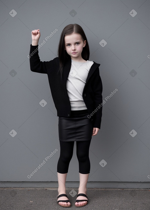 Icelandic child girl with  black hair