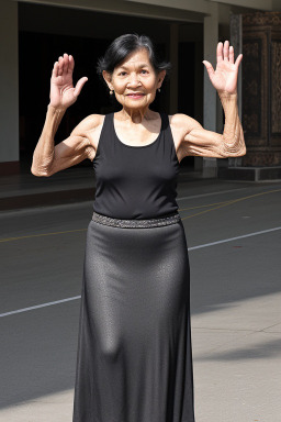 Thai elderly female with  black hair