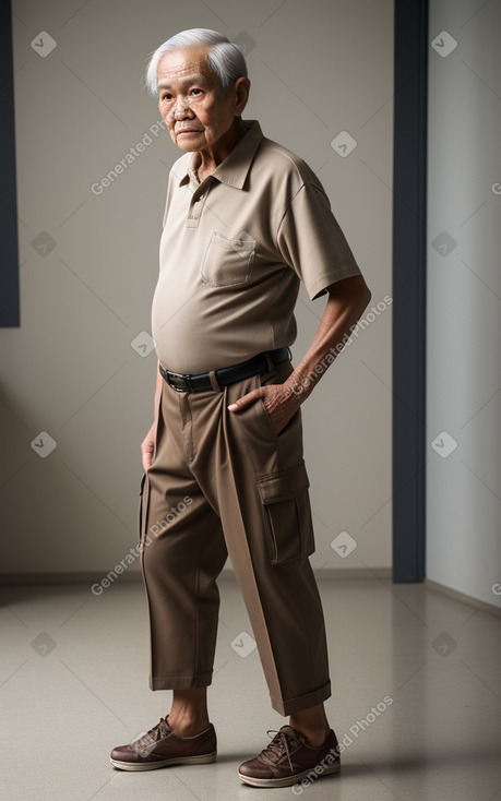 Filipino elderly male with  brown hair