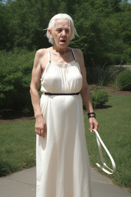 Elderly female with  white hair