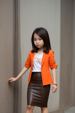 Vietnamese child female with  brown hair