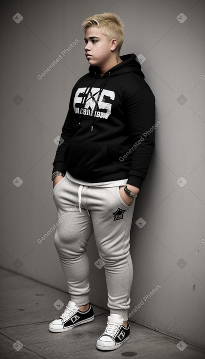 Cuban teenager boy with  blonde hair