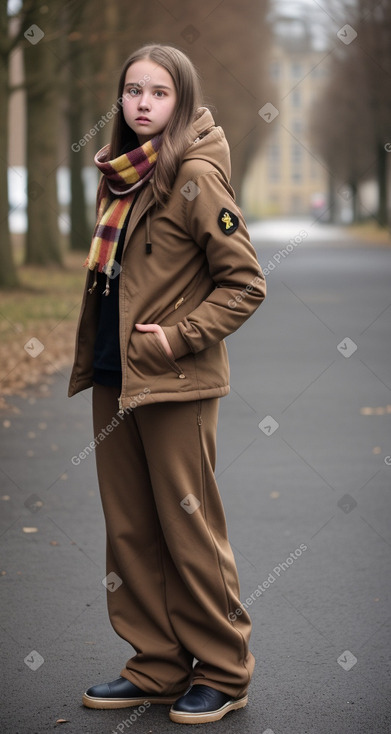 Belgian teenager girl with  brown hair