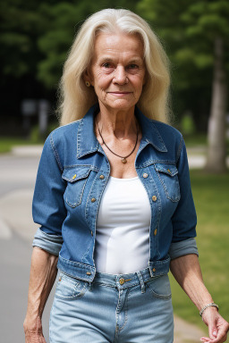 Swedish elderly female with  blonde hair