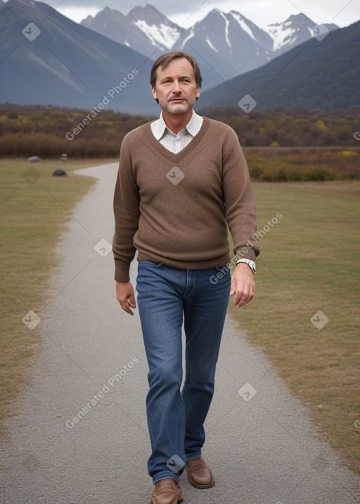 German middle-aged male with  brown hair