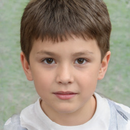 Neutral white child male with short  brown hair and brown eyes