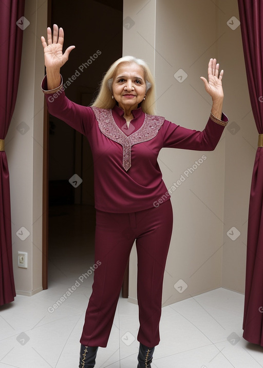 Qatari elderly female with  blonde hair