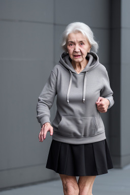 Russian elderly female with  gray hair