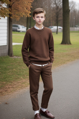 Latvian teenager boy with  brown hair