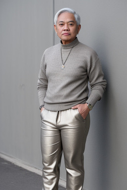 Filipino adult non-binary with  gray hair