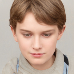 Neutral white young-adult female with medium  brown hair and grey eyes