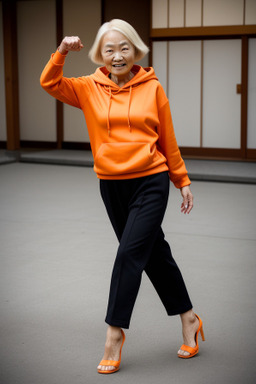 Japanese elderly female with  blonde hair