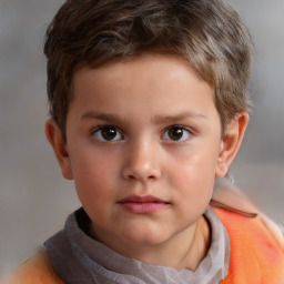 Neutral white child male with short  brown hair and brown eyes