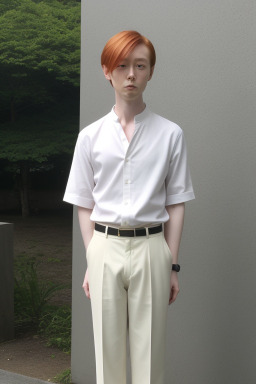 Japanese adult non-binary with  ginger hair