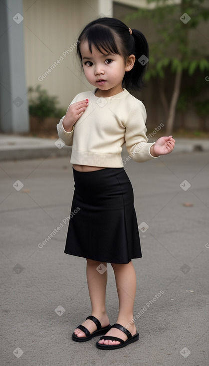 Vietnamese infant girl with  black hair