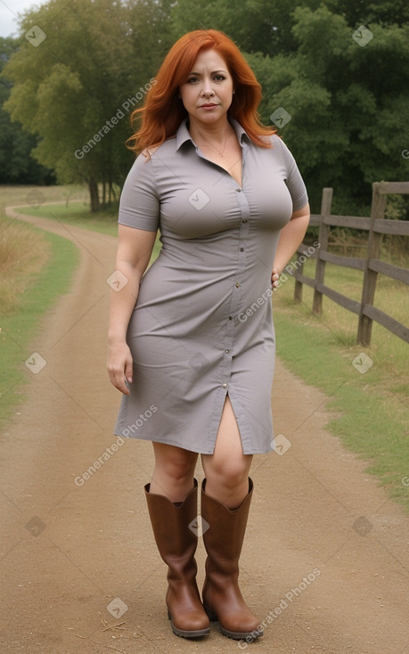 Mexican middle-aged female with  ginger hair