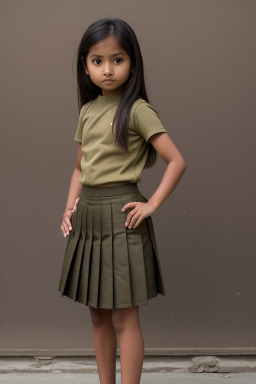 Nepalese child girl with  brown hair