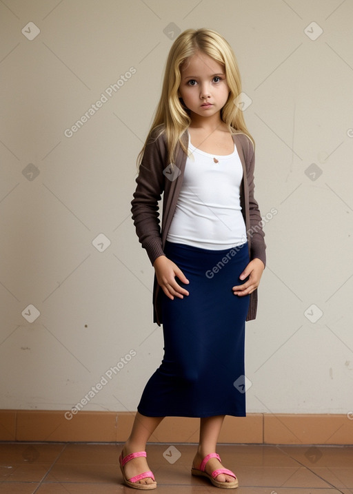 Paraguayan child girl with  blonde hair