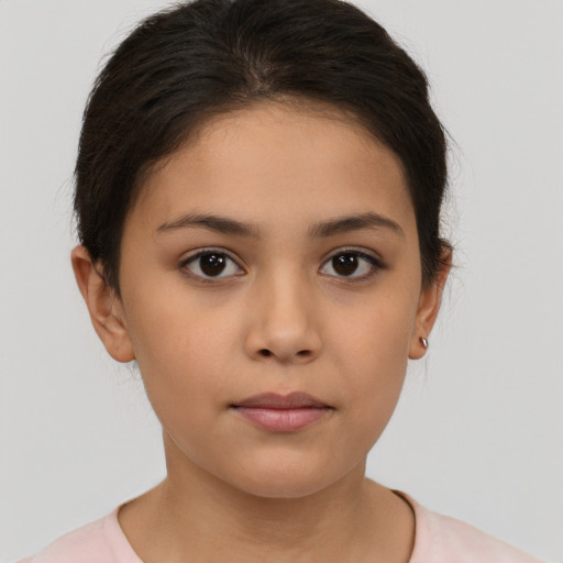 Neutral white young-adult female with short  brown hair and brown eyes