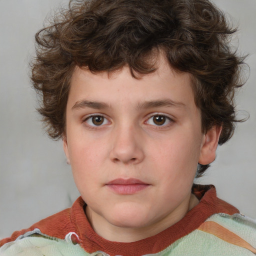 Neutral white child male with short  brown hair and blue eyes