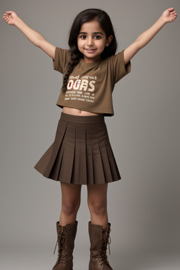 Emirati child female with  brown hair