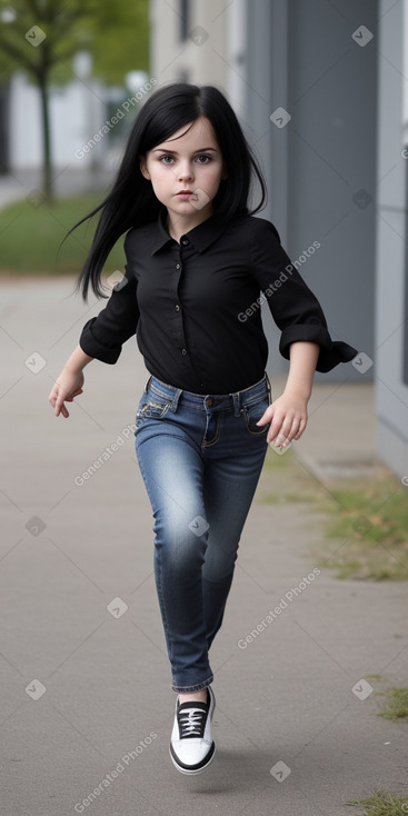 German child female with  black hair