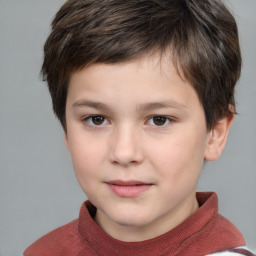 Neutral white child male with short  brown hair and brown eyes