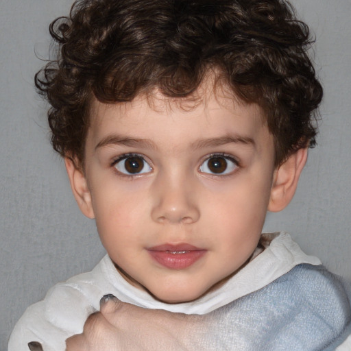 Neutral white child male with short  brown hair and brown eyes