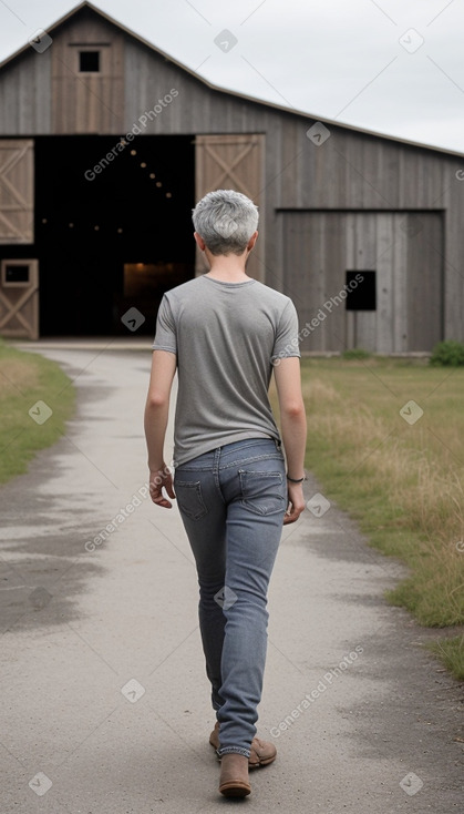 Irish teenager boy with  gray hair