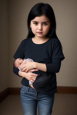 Uzbek infant girl with  black hair