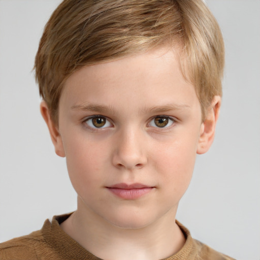 Neutral white child male with short  brown hair and grey eyes