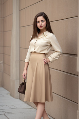 Greek young adult female with  brown hair