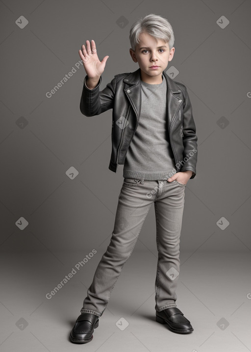 Bulgarian child boy with  gray hair