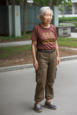 Vietnamese elderly female with  brown hair