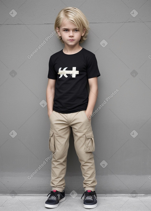 Swiss child boy with  blonde hair