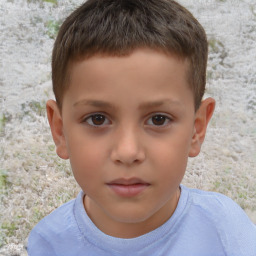 Neutral white child male with short  brown hair and brown eyes