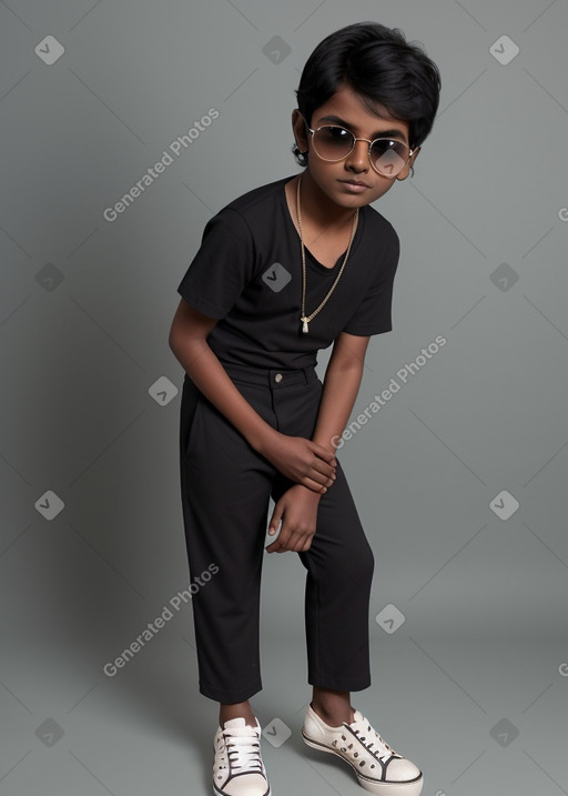 Indian child male with  black hair