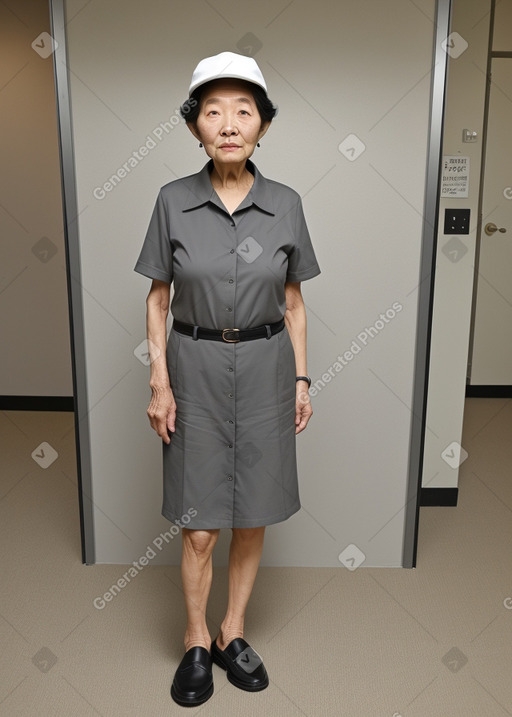 Korean elderly female with  black hair