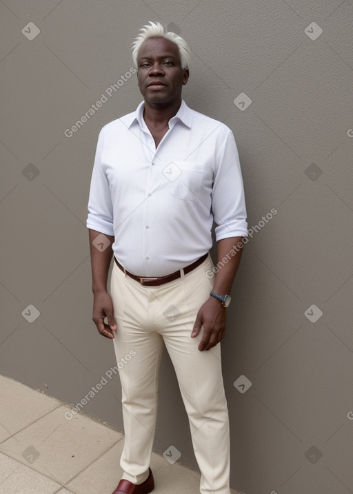 Zimbabwean middle-aged male with  white hair