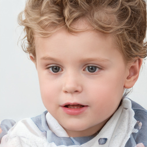 Neutral white child male with short  brown hair and blue eyes