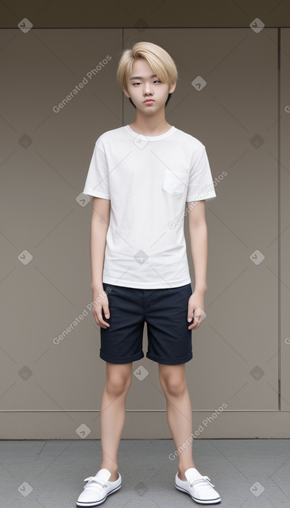 Korean teenager male with  blonde hair